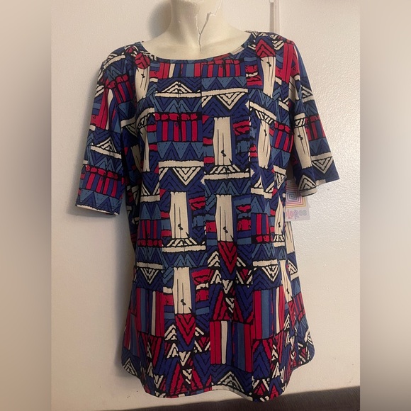 LuLaRoe Tops - NEW LULAROE GIGI Women Bright Geometric Design Summer Blue White